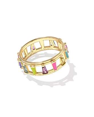 Kelsey Gold Band Ring in Multi Mix