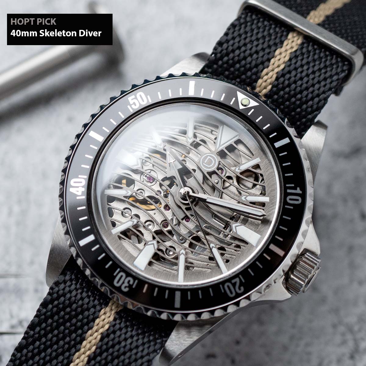 HOT PICK 40mm Vintage Skeleton Dive Watch Kit Seiko NH70 with tools and video instructions Borderfree