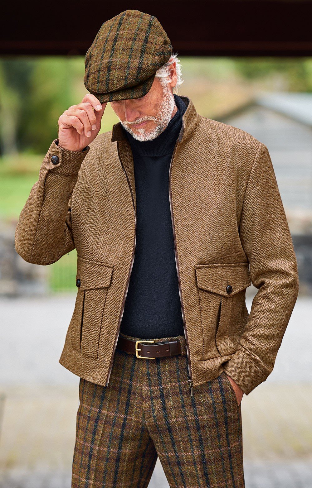 British Pattern Print Men's Bomber Jacket