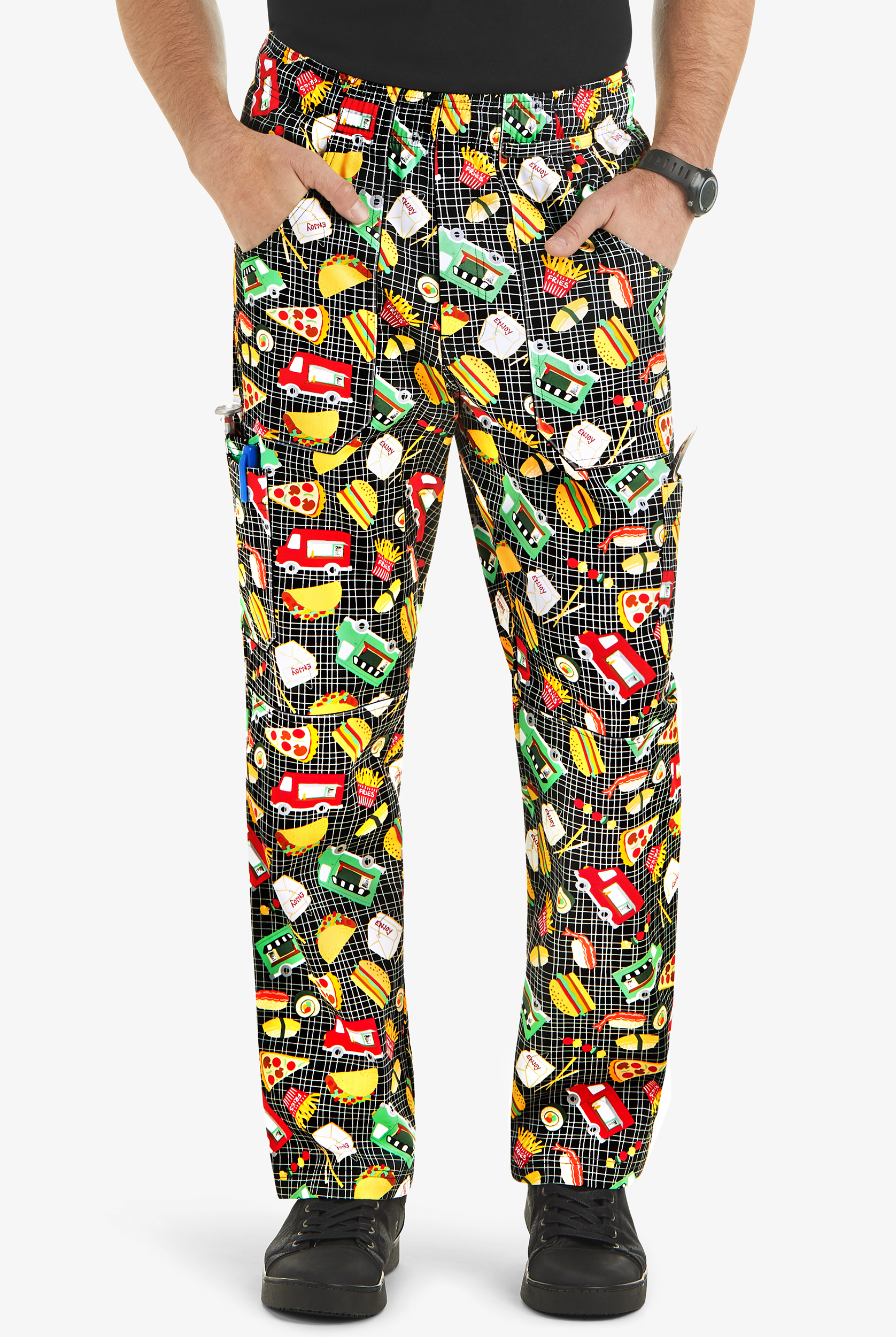 Chef Uniforms UA CHEF™ On The Go Men's 7Pocket Utility Printed Chef Pants Size Small Cotton