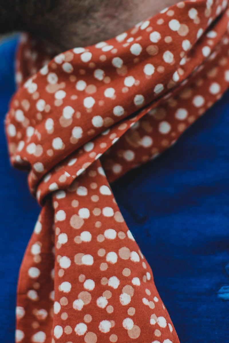 Rust Dot Japanese Style scarf Borderfree