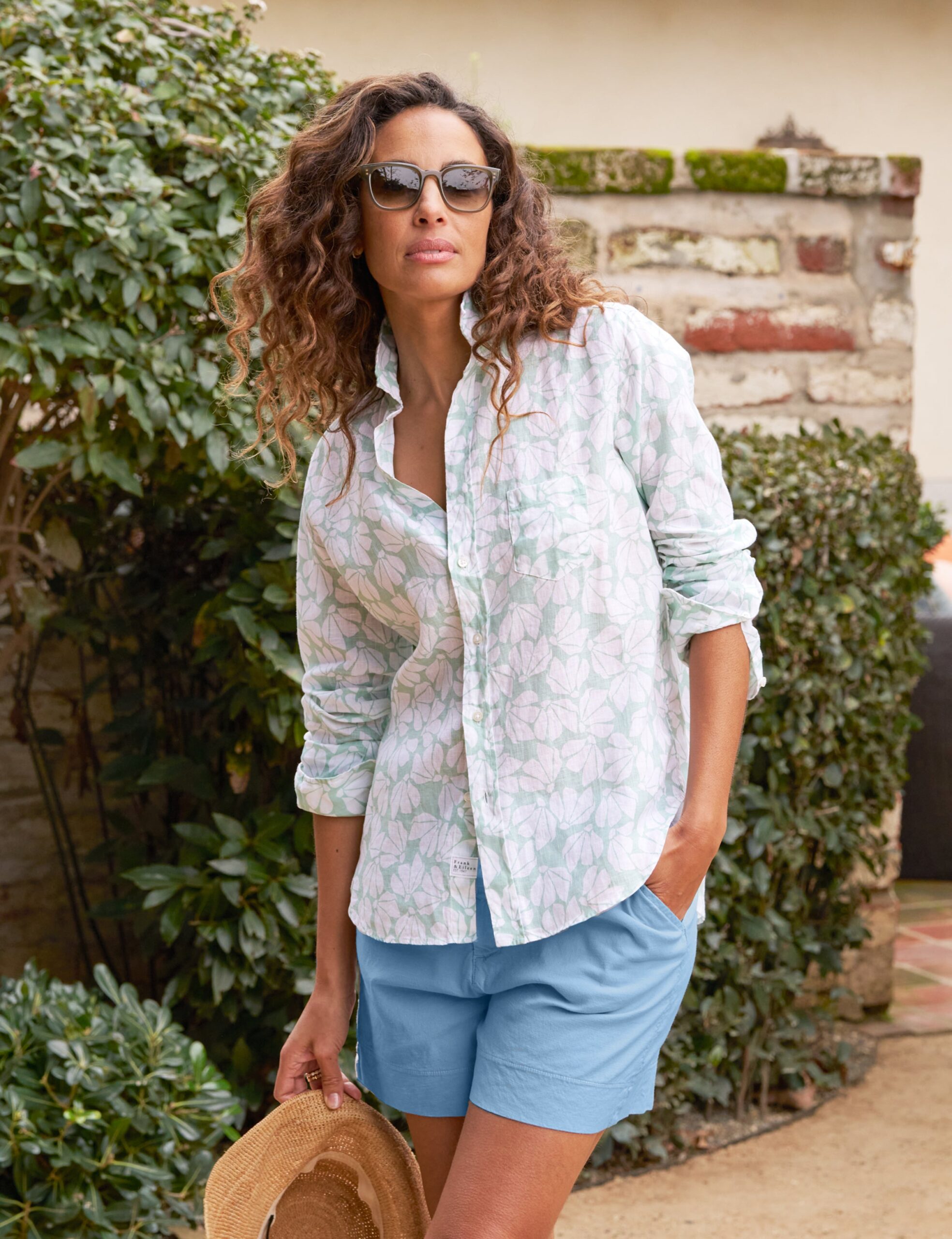 EILEEN Mint Floral, Classic Linen Borderfree