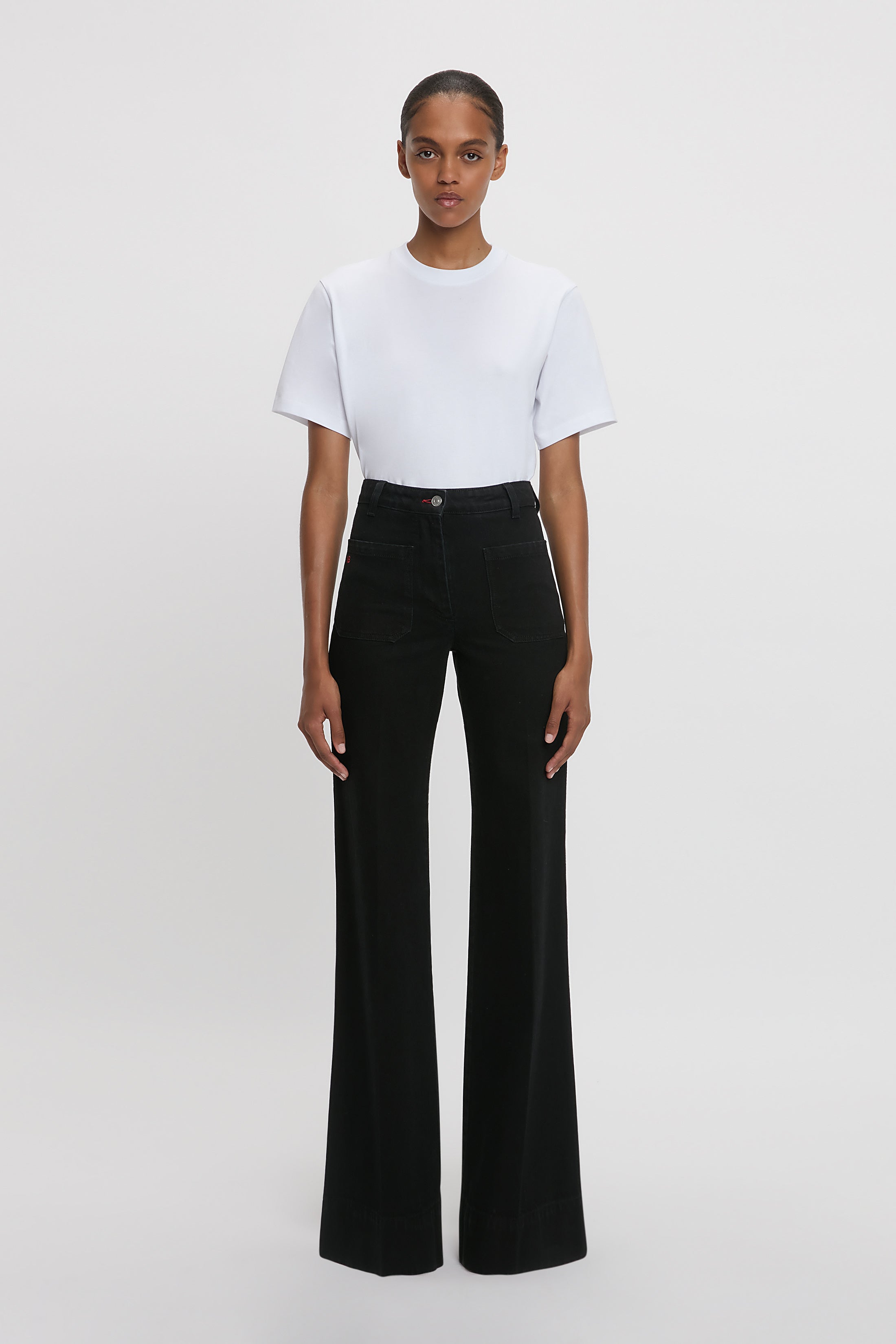 Alina High Waisted Stretch Jean In Washed Black