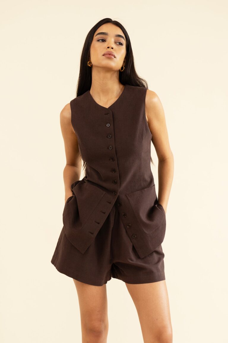 AVA WAISTCOAT – BRUN