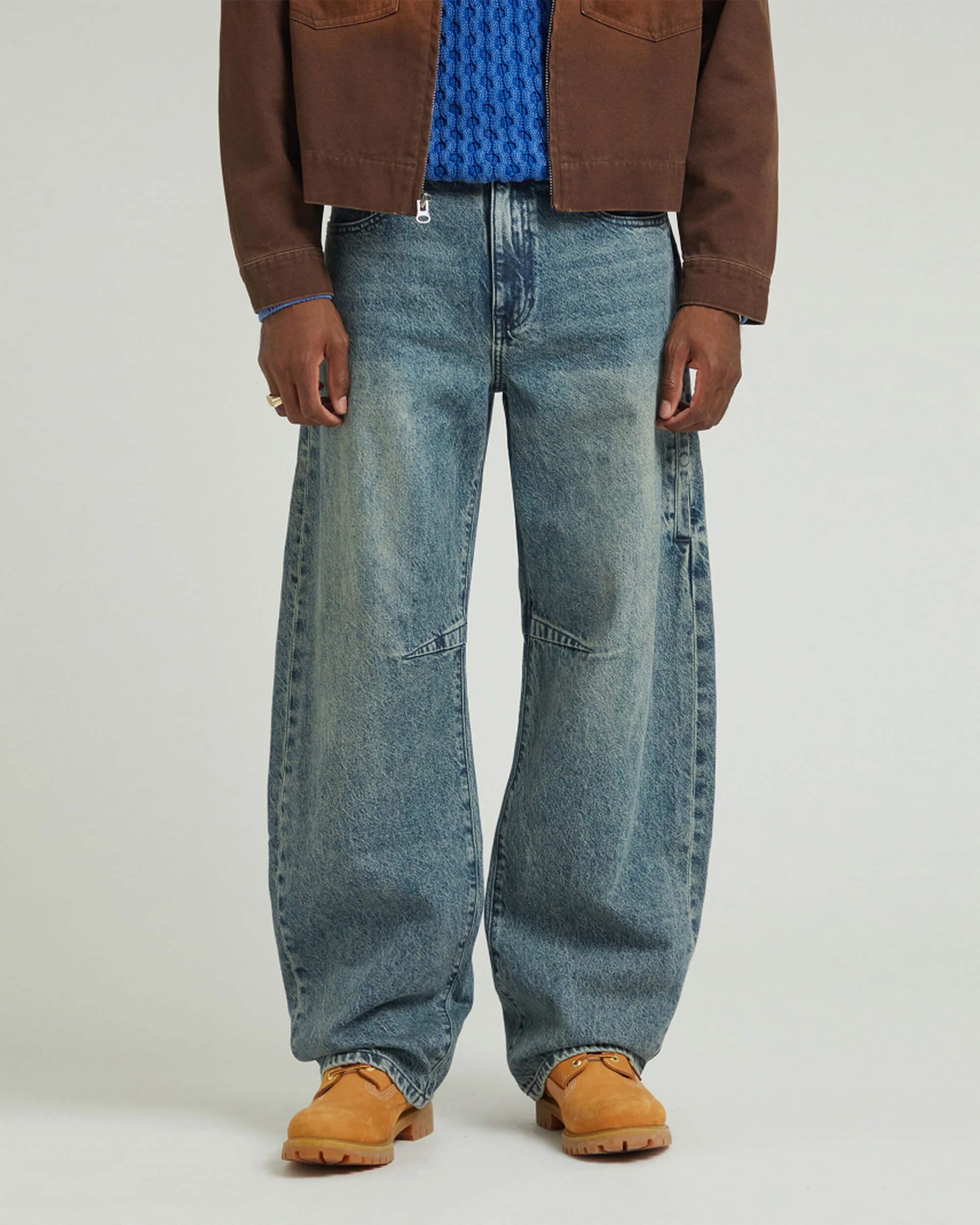PacSun Dark Indigo Tinted Dart Baggy Barrel Jeans