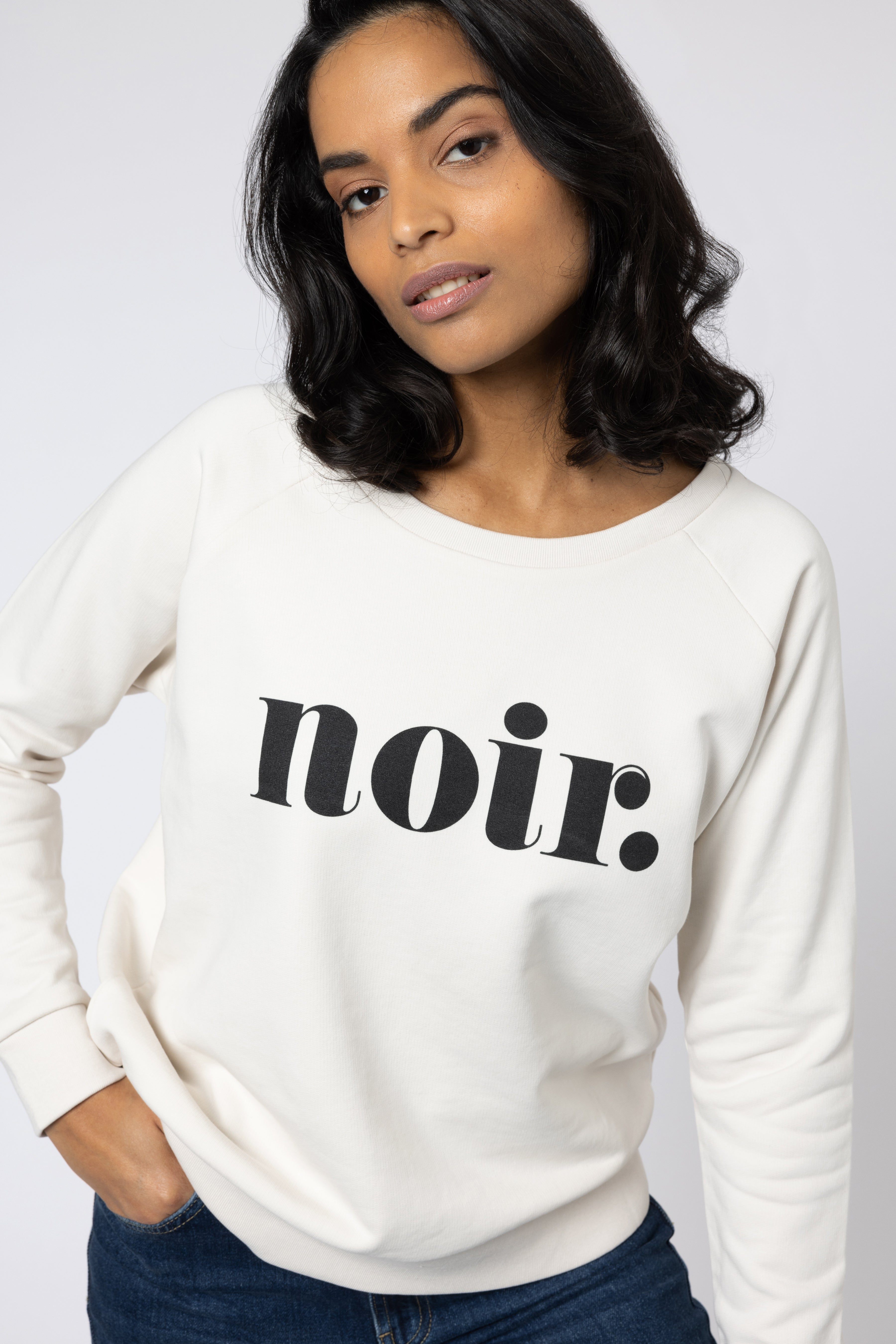 Noir Sweatshirt - Vintage White