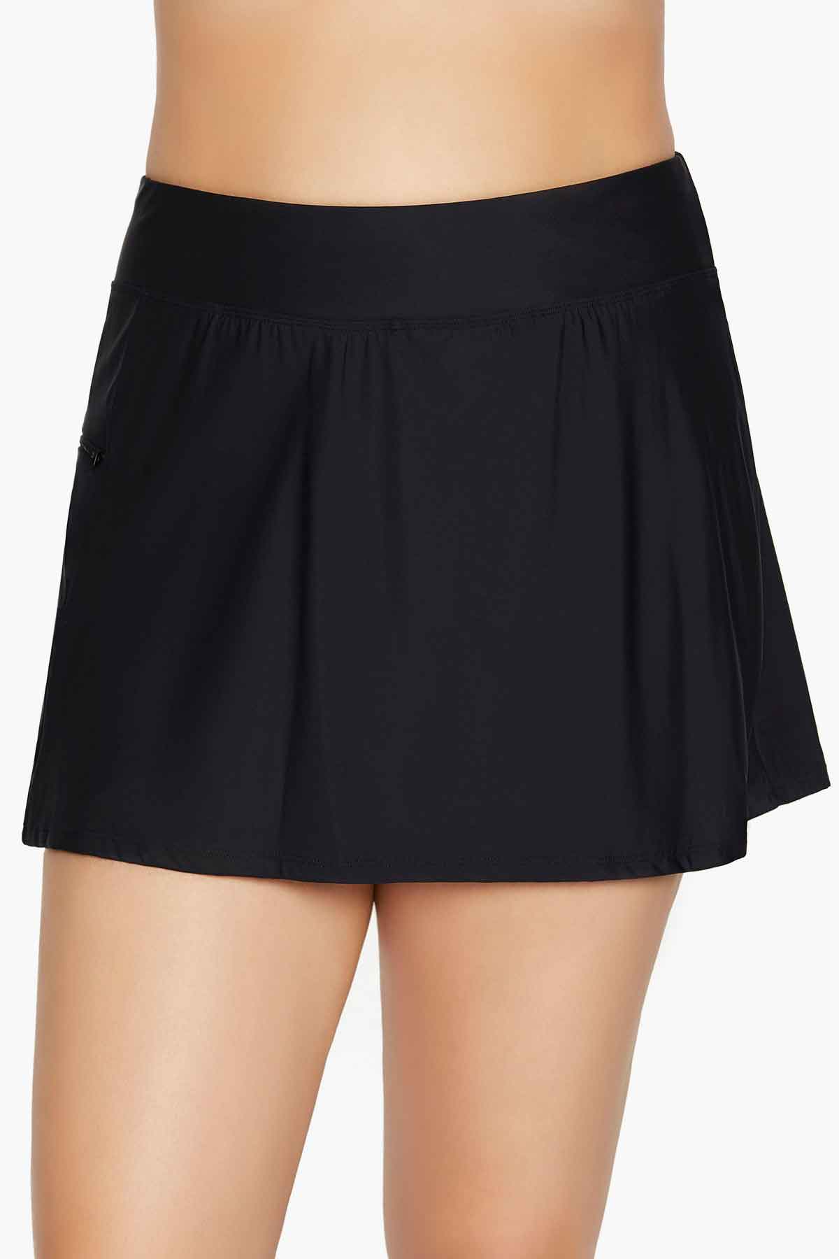Plus Size Skort With Zip Pocket - Borderfree