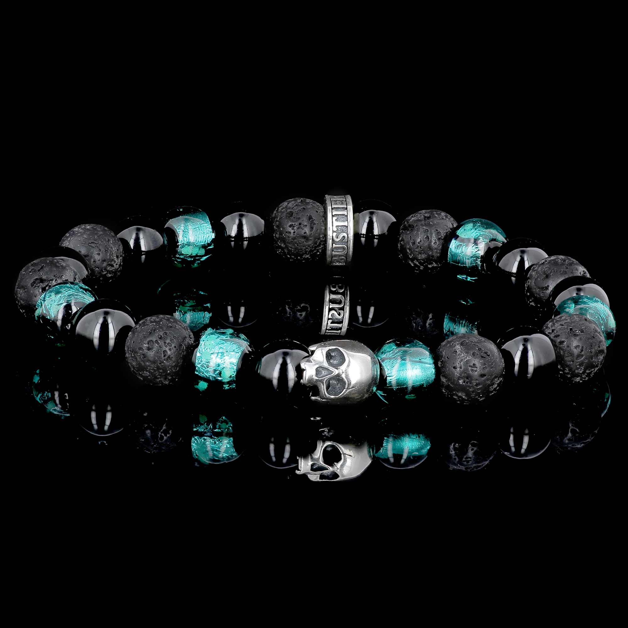 Premium K.I.S.S. Candy Shirakoma- bracelet en perles de verre traditionnelles émeraudes d'Okinawa et argent 925 Sterling