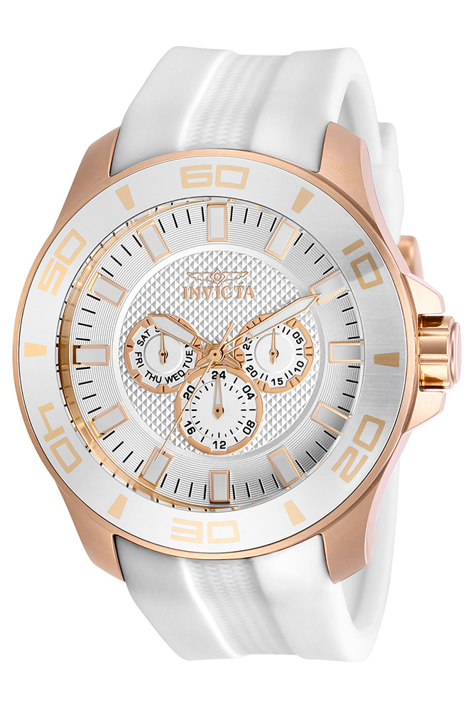 Invicta white and gold watch clearance