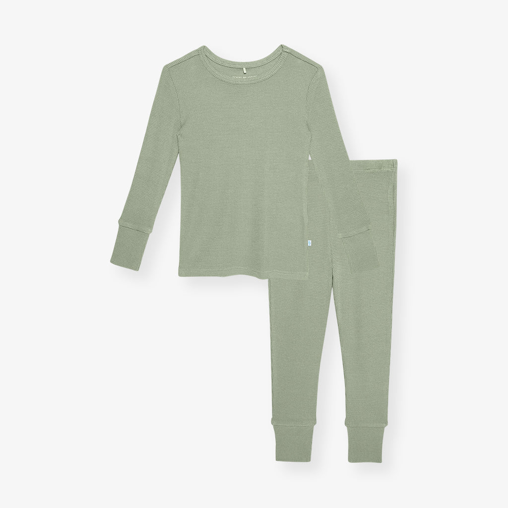 Soft Jade Waffle Pajama Set Borderfree