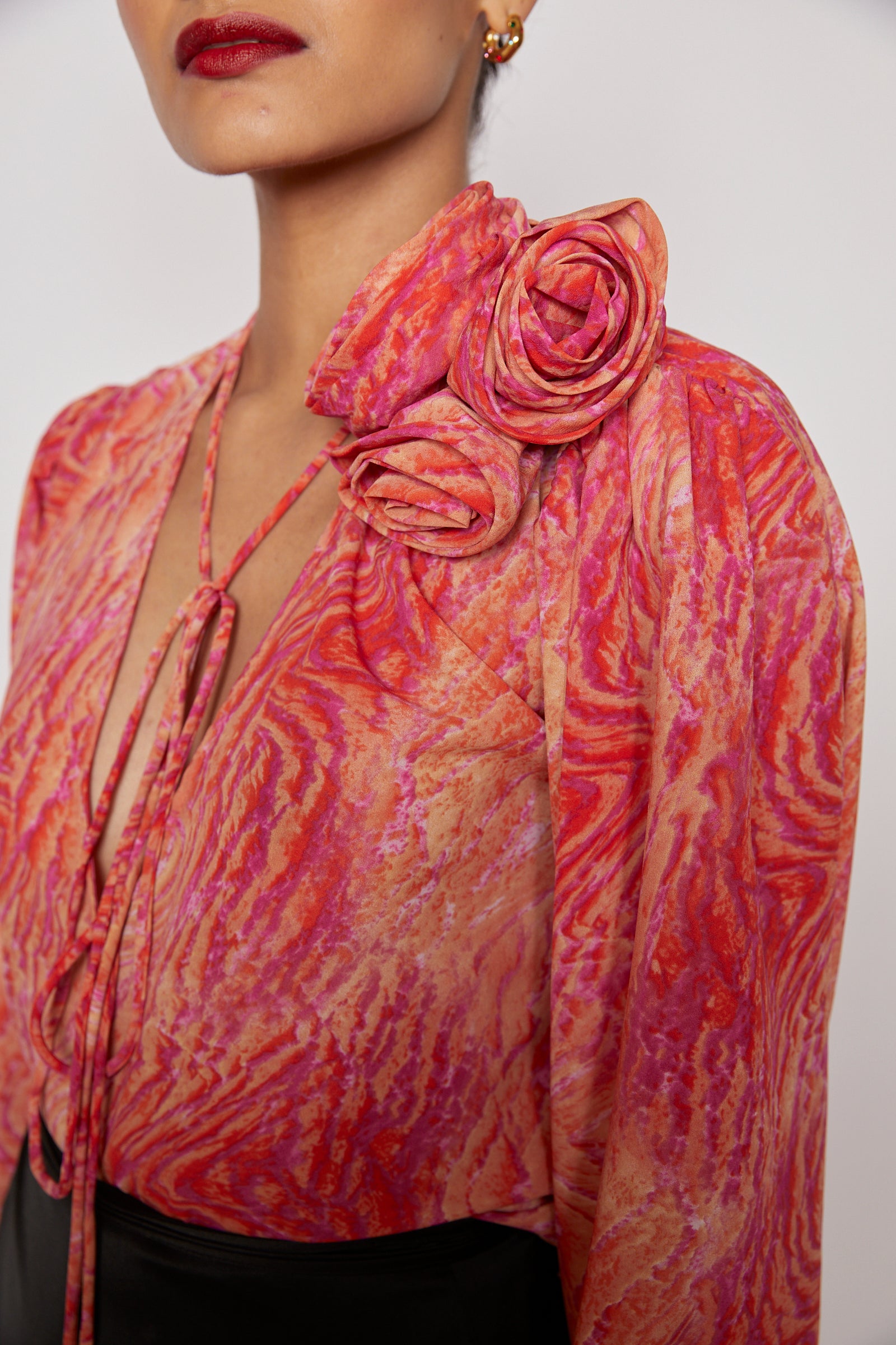 IMPERO 2 BLOUSE RED Borderfree