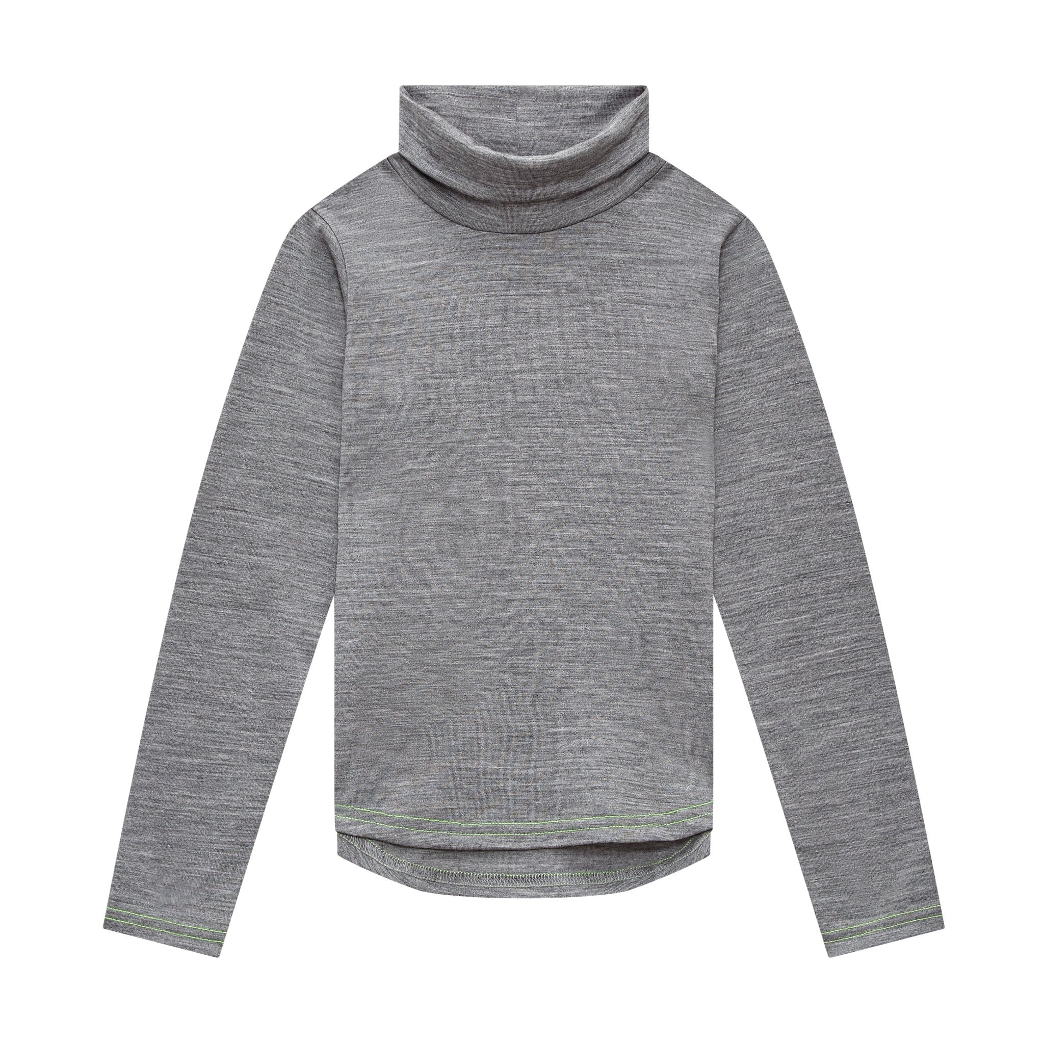 Merino Polo Neck, Grey Marle