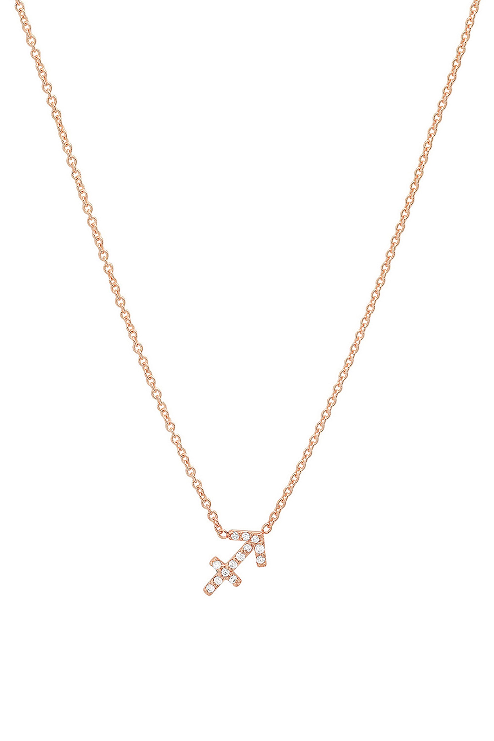 Rose Gold Diamond Sagittarius Necklace