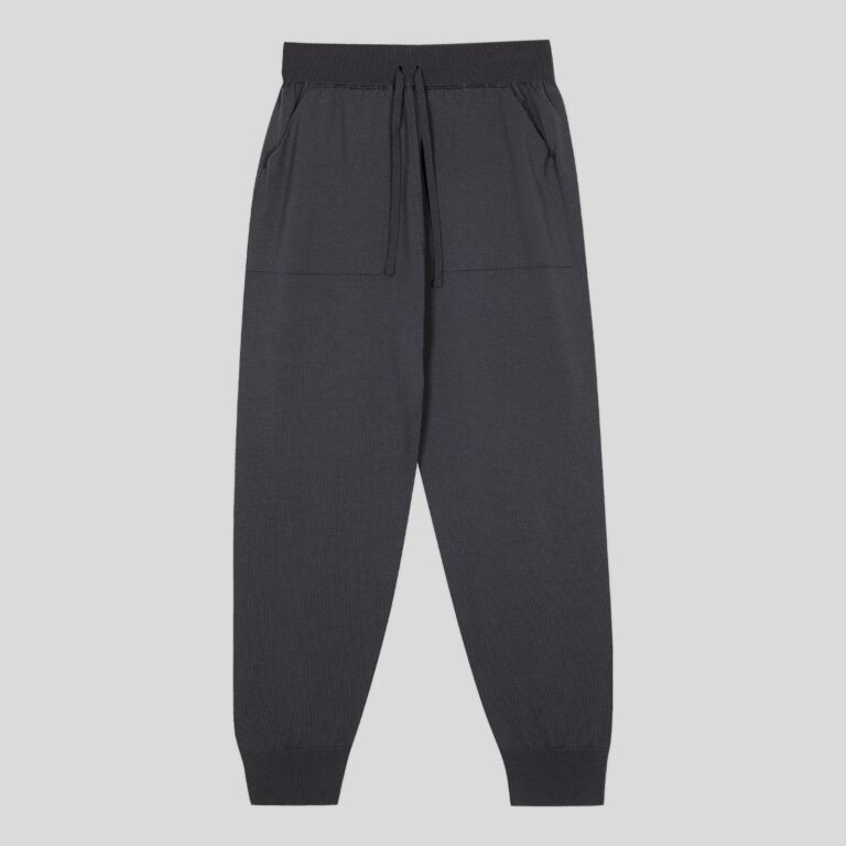 John Smedley – Men's – Henning Trouser Slate Grey, XXL – Extra Fine Merino Wool Trouser Slate Grey – XXL