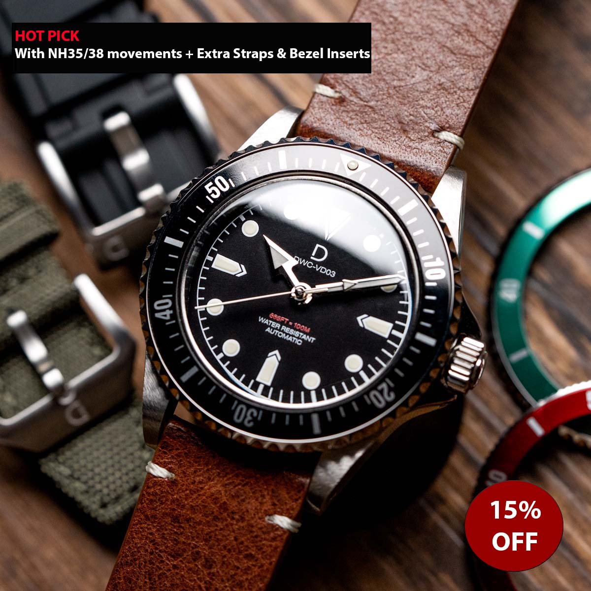 Modding Combo] DIY Kit Bundle | 40mm Vintage Diver With 2
