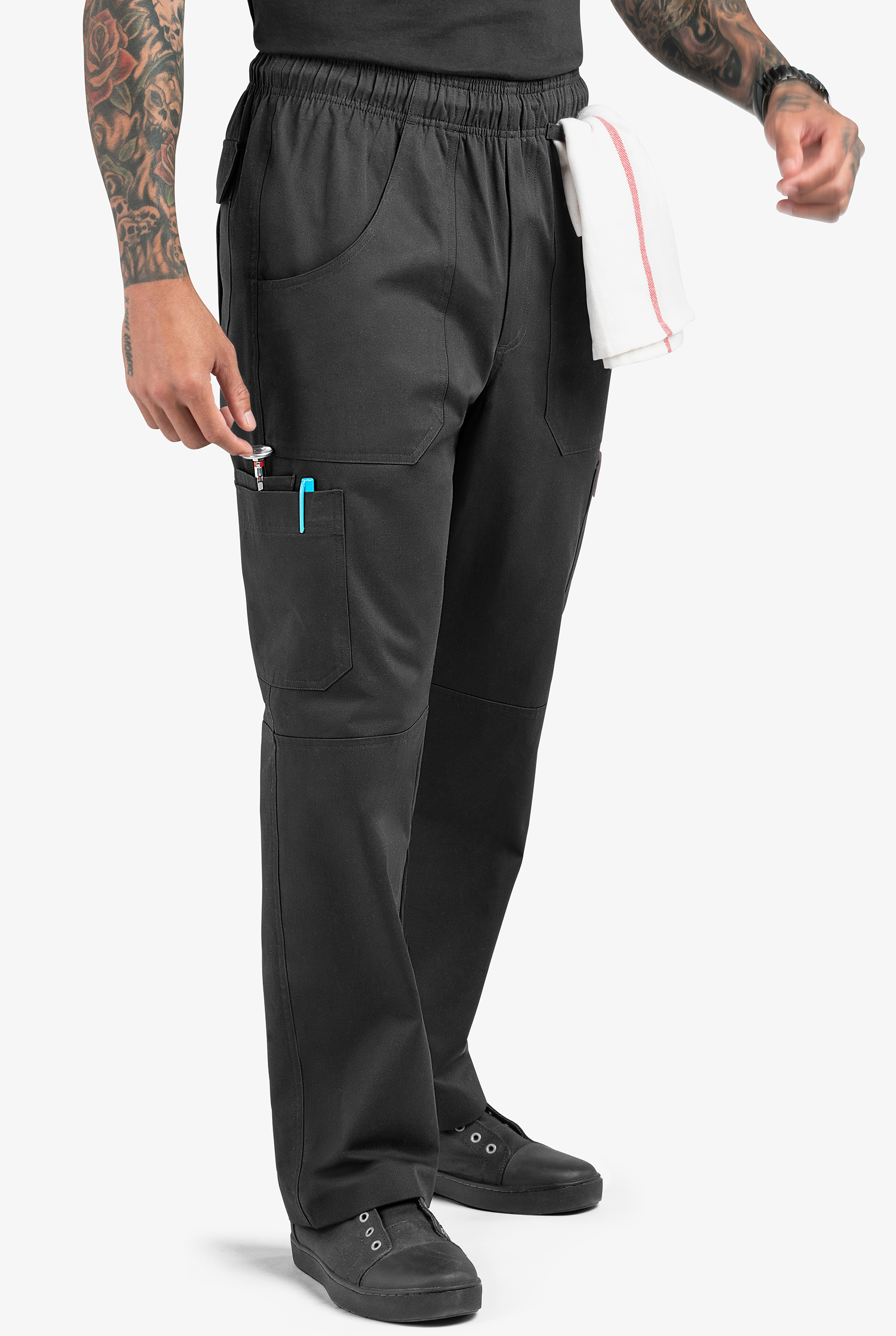 Chef Uniforms UA CHEF™ Men's 7-Pocket Utility Chef Pants in Black | Size XL | Cotton