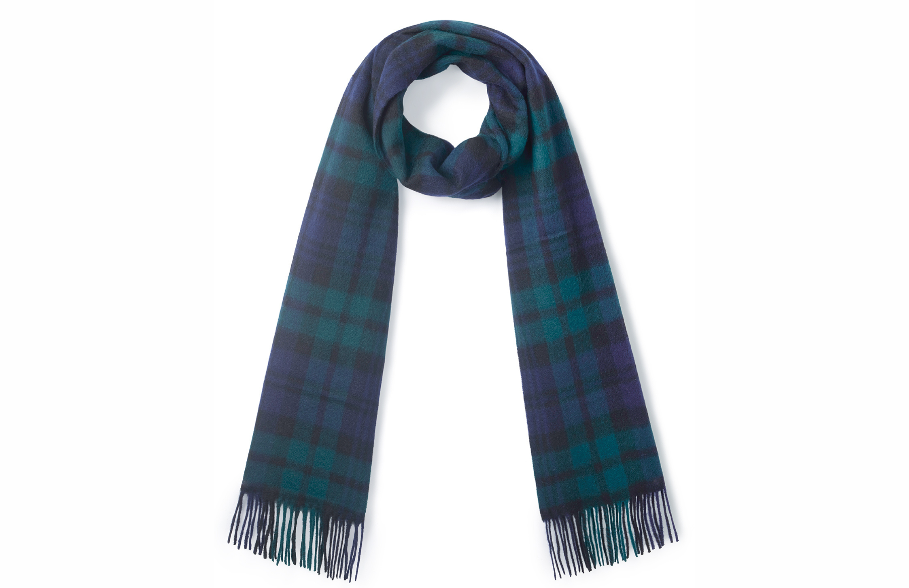 The Ashby Lambswool Scarf in Navy Check