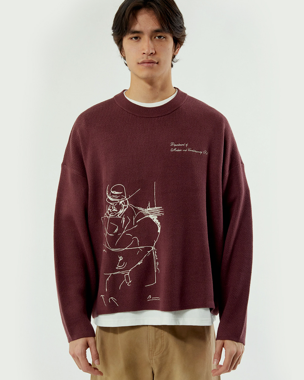 The Met x PacSun Man at a Café Table Paris Cropped Sweater