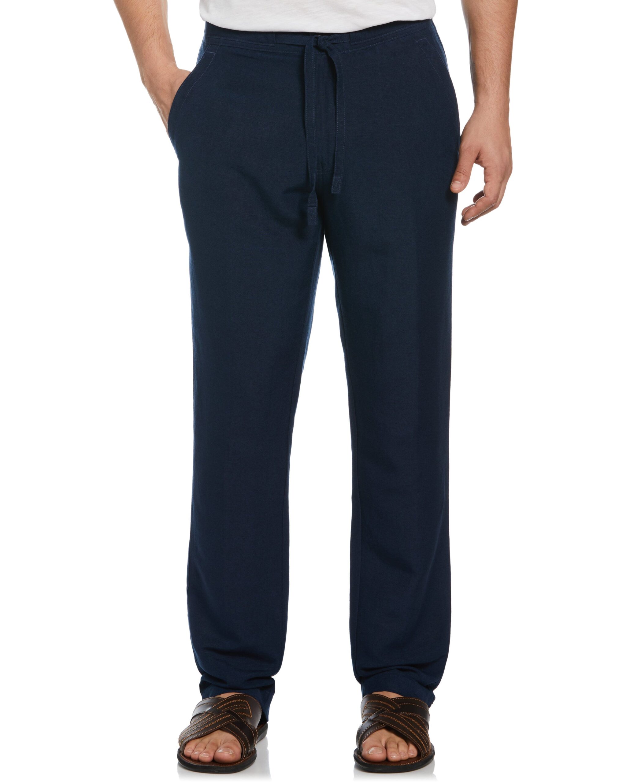 Linen-Blend Core Drawstring Pants