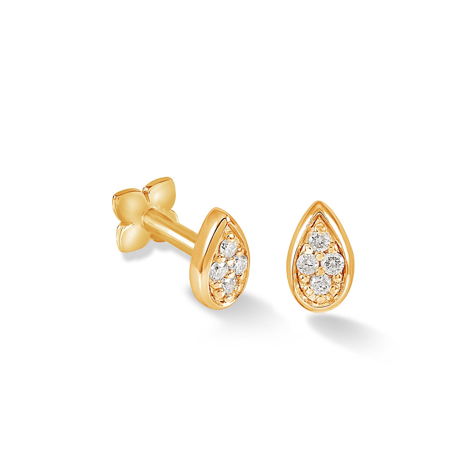 9k Diamond Pear Single Labret