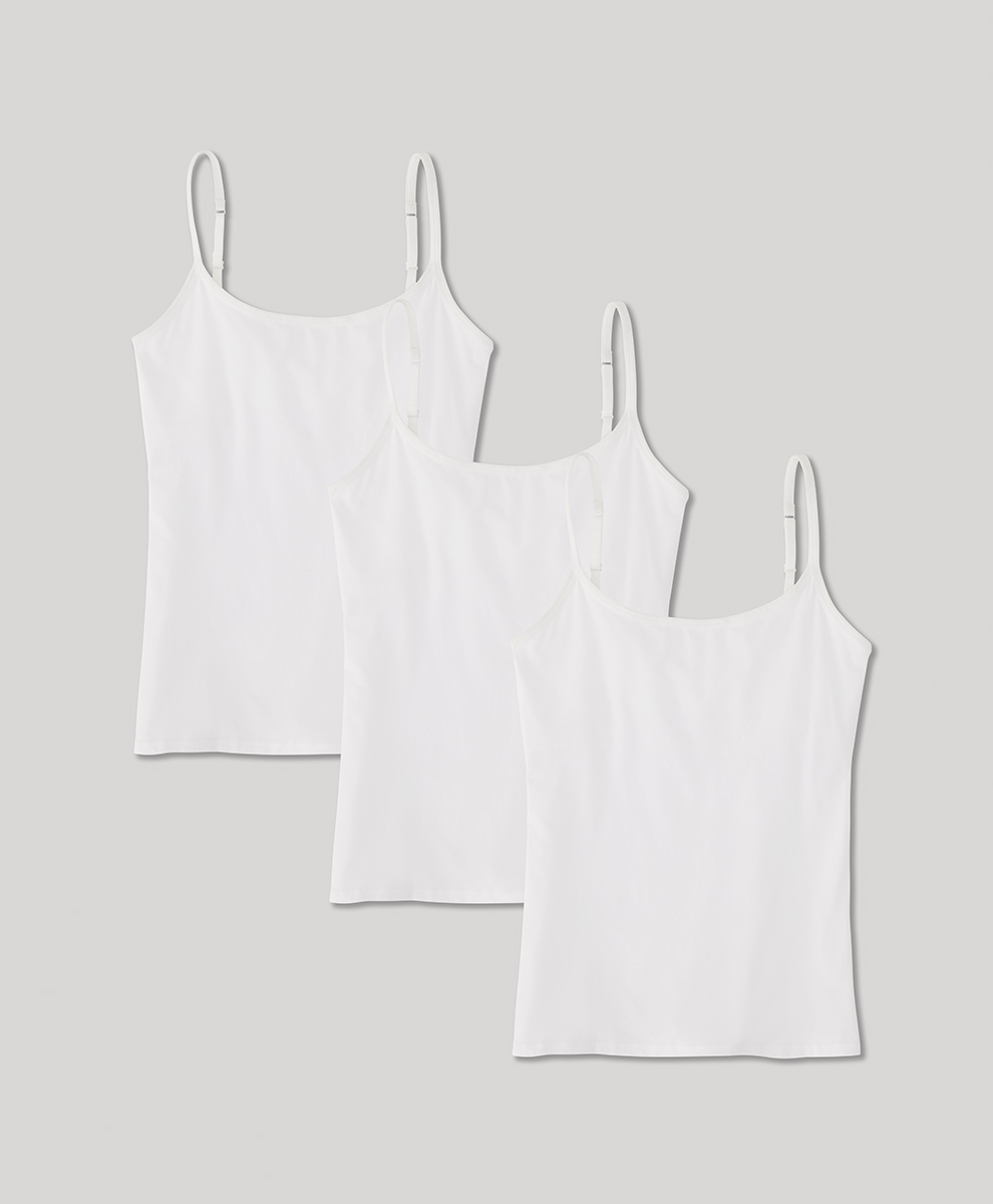 Organic Everyday Shelf Bra Camisole 3-Pack by pact in White Fair Trade, Womens Size X-Small