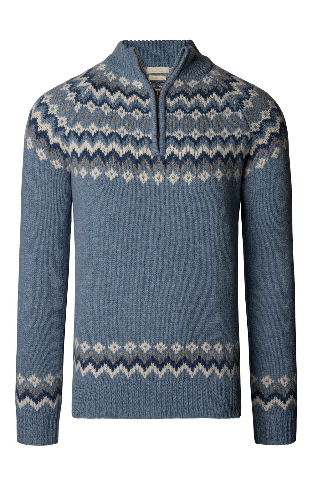 House of Bruar Men's Lambswool Icelandic T-Zip Jumper