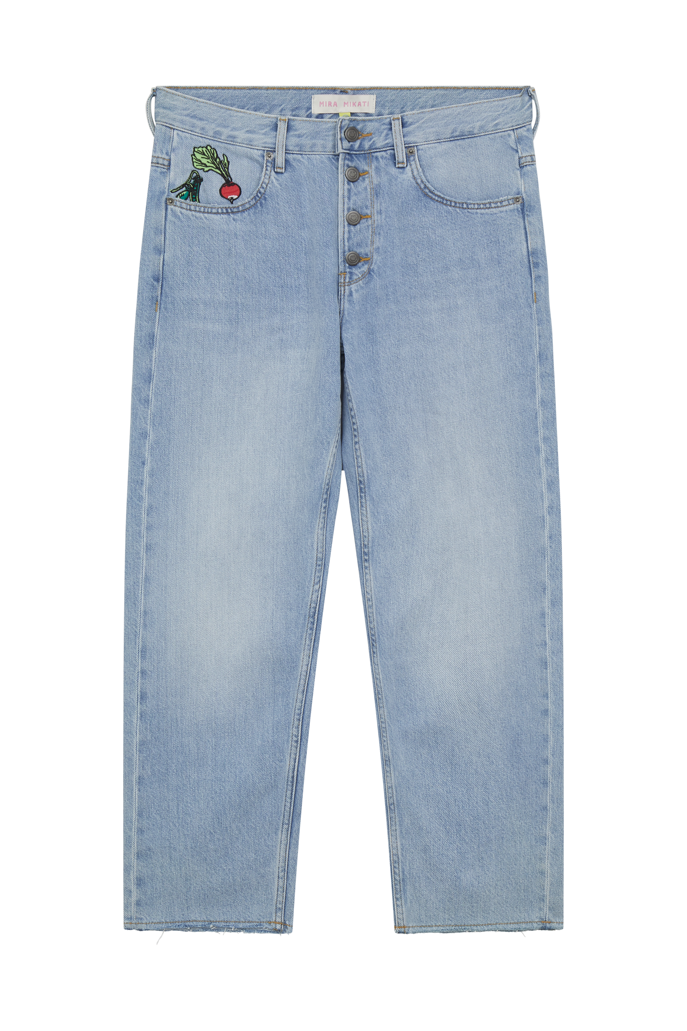 Vegetable Embroidered Denim Jeans