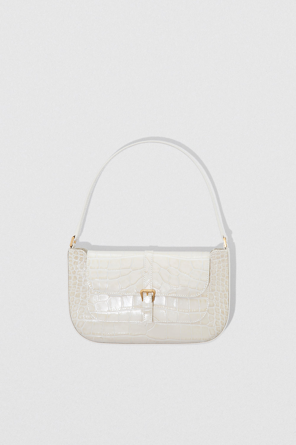 Miranda Cream Croco Embossed Leather
