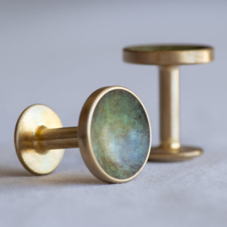 Bayley Forest Green brass cufflinks