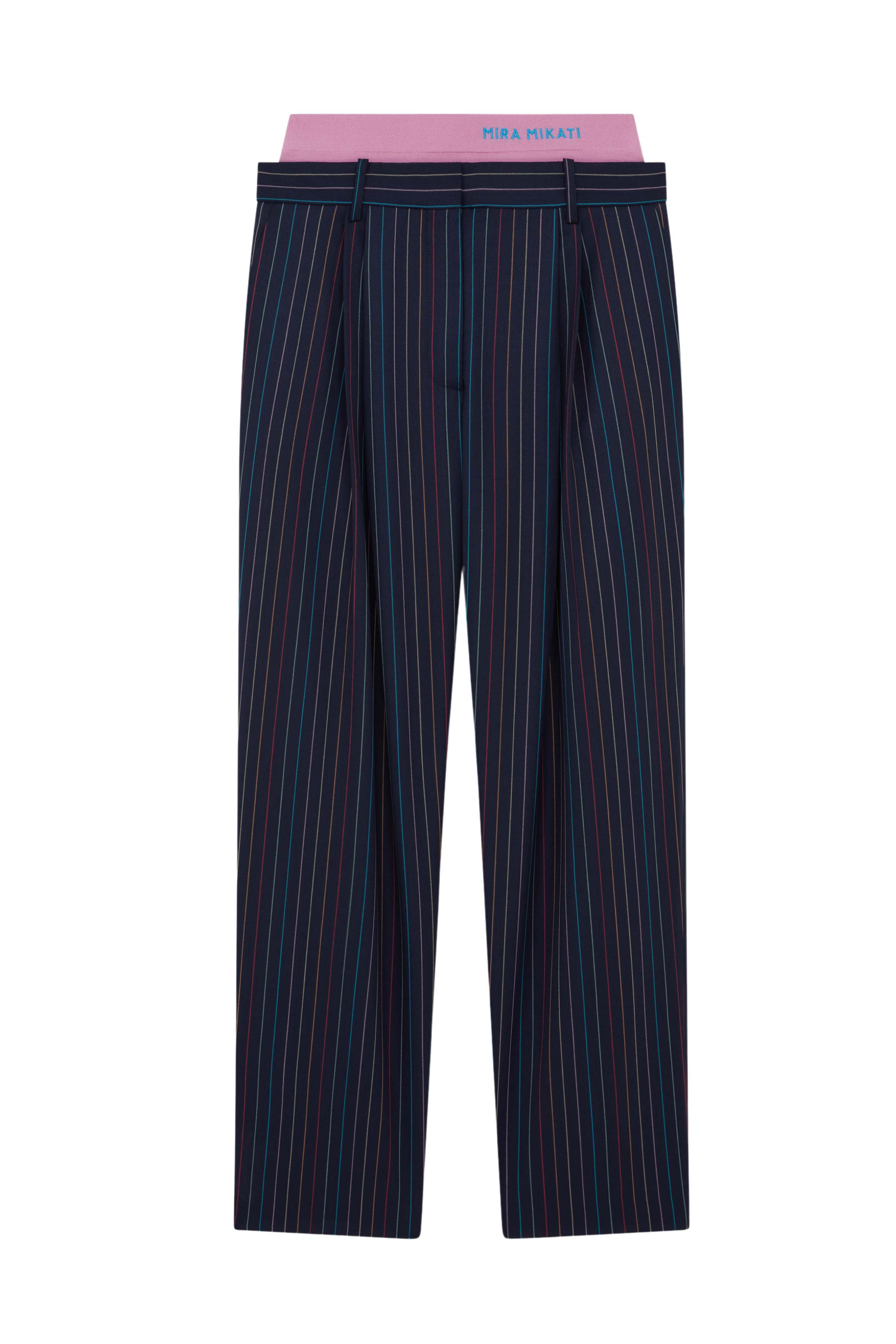 Flat Front Trousers With Detachable Knit Waistband