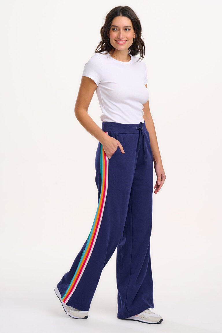 Laina Joggers – Navy, Rainbow Trim