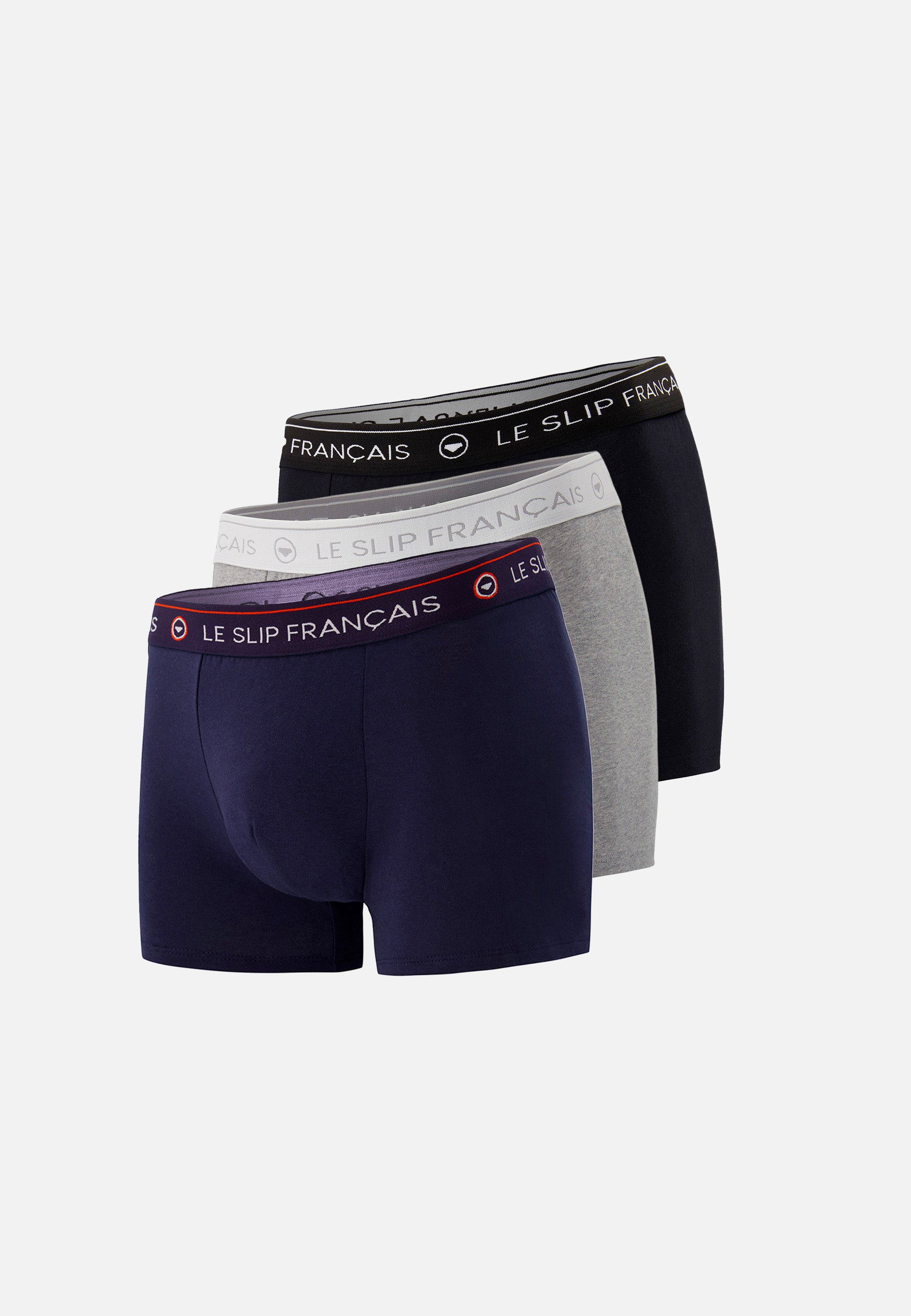 Pack Trio Boxer Redoutable Marine Noir Gris Chiné