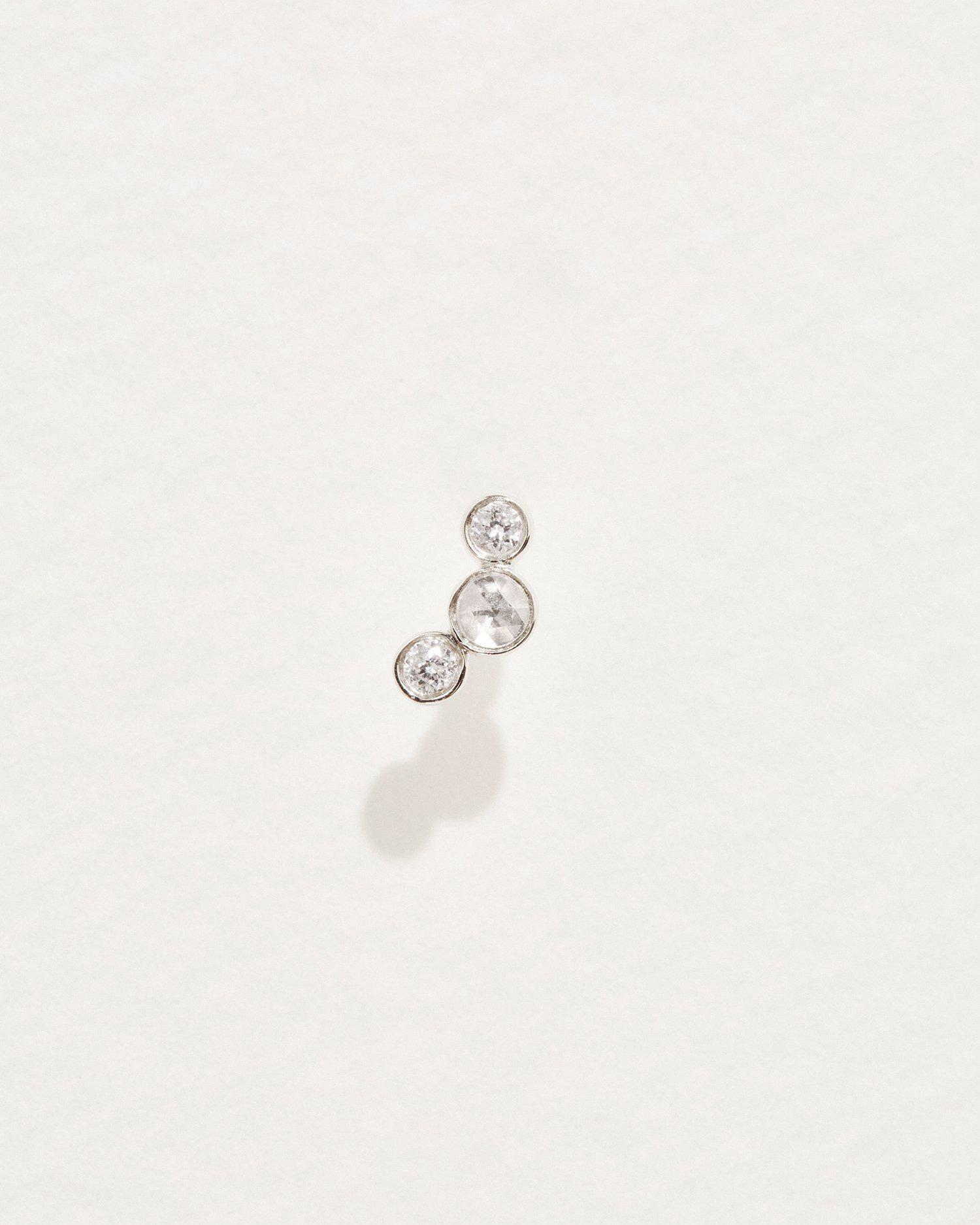 Bezel Set Crescent Stud
