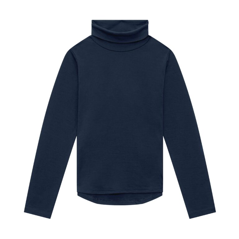 Merino Polo Neck, French Navy