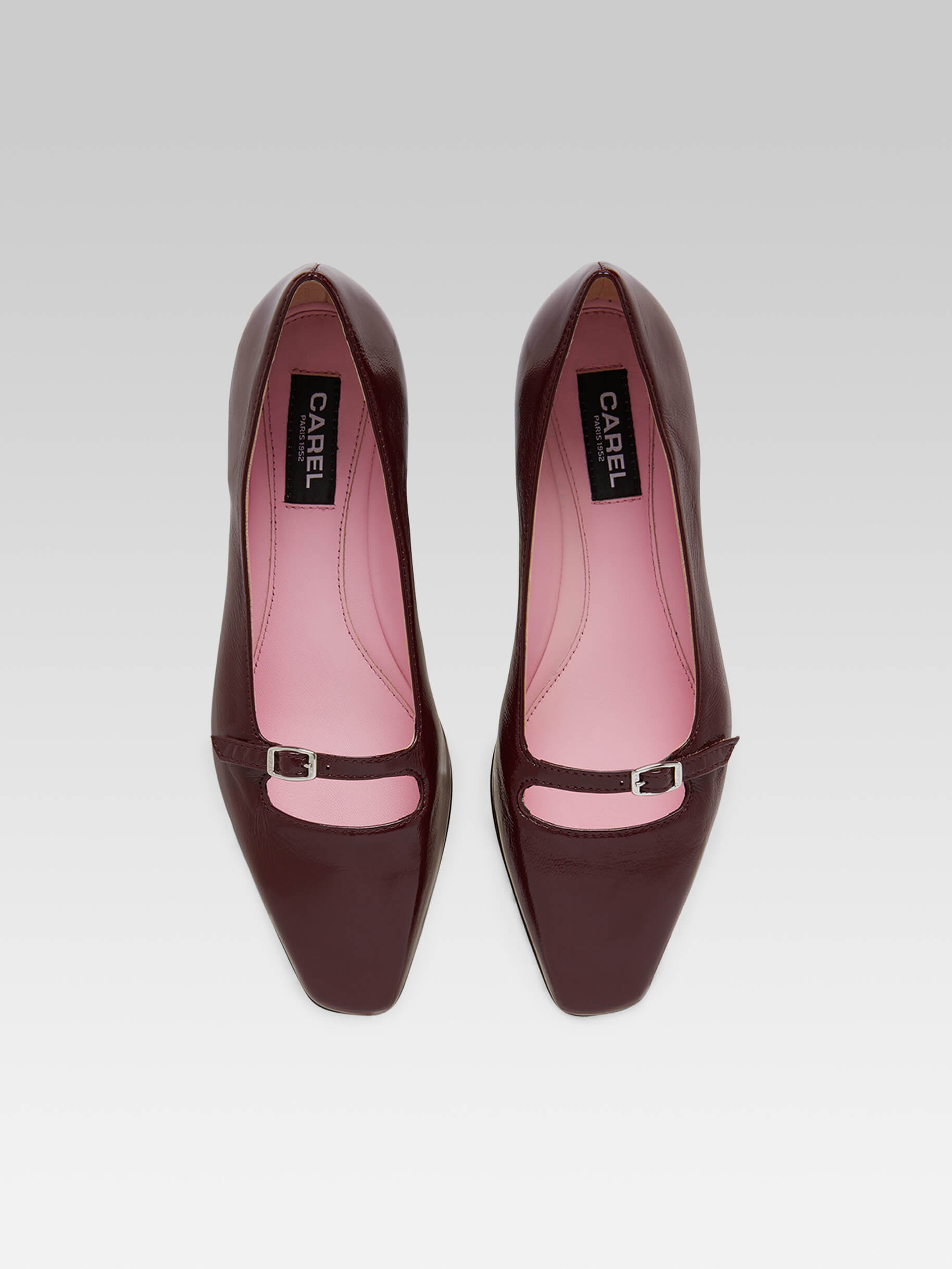 Emilie - Ballerines cuir naplack bordeaux