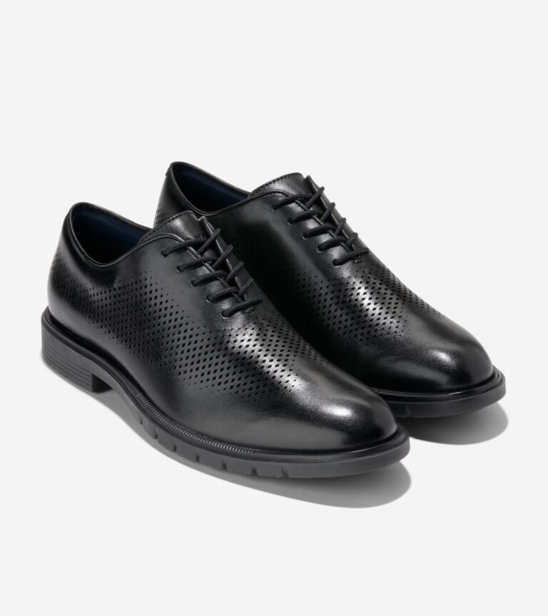 Cole Haan Men's Grandflex Dress Laser Oxfords – Black | Size 9.5