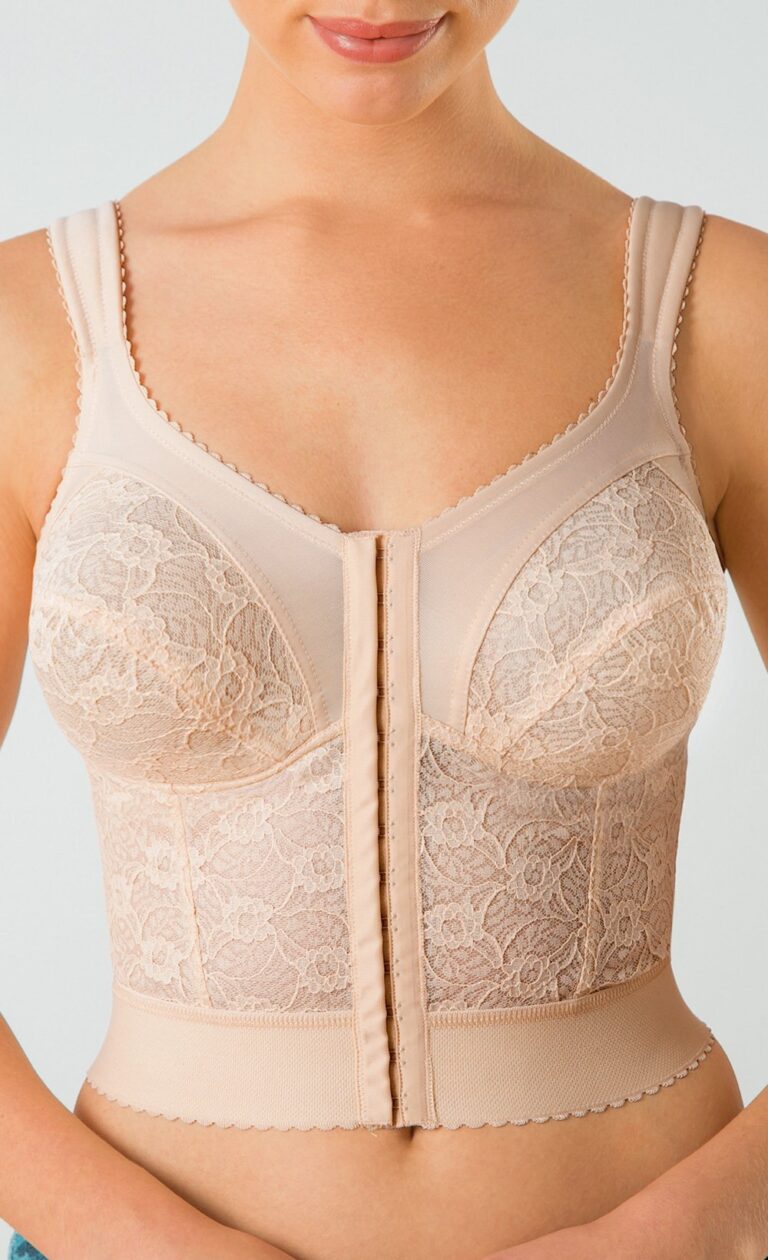 Bustier sans armatures agrafage devant