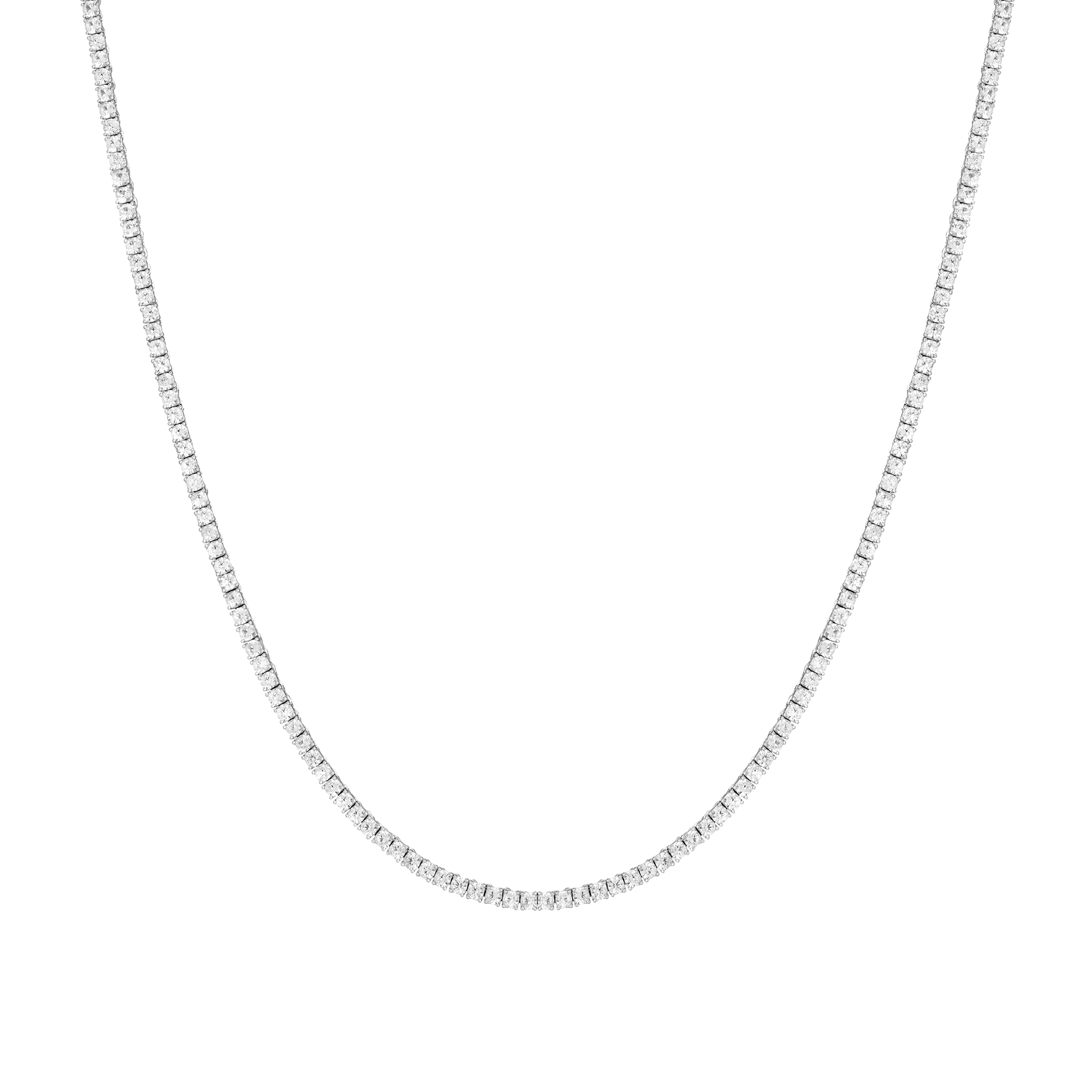 Lab Grown White Sapphire Tennis Necklace - 22ct