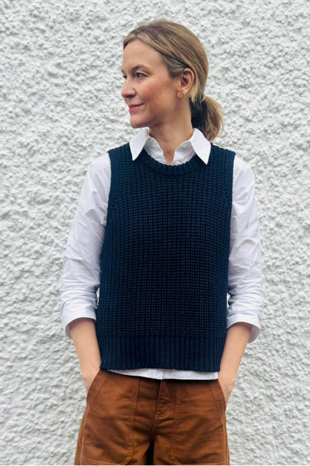 Rebecca Ribbed Tank Top - Navy