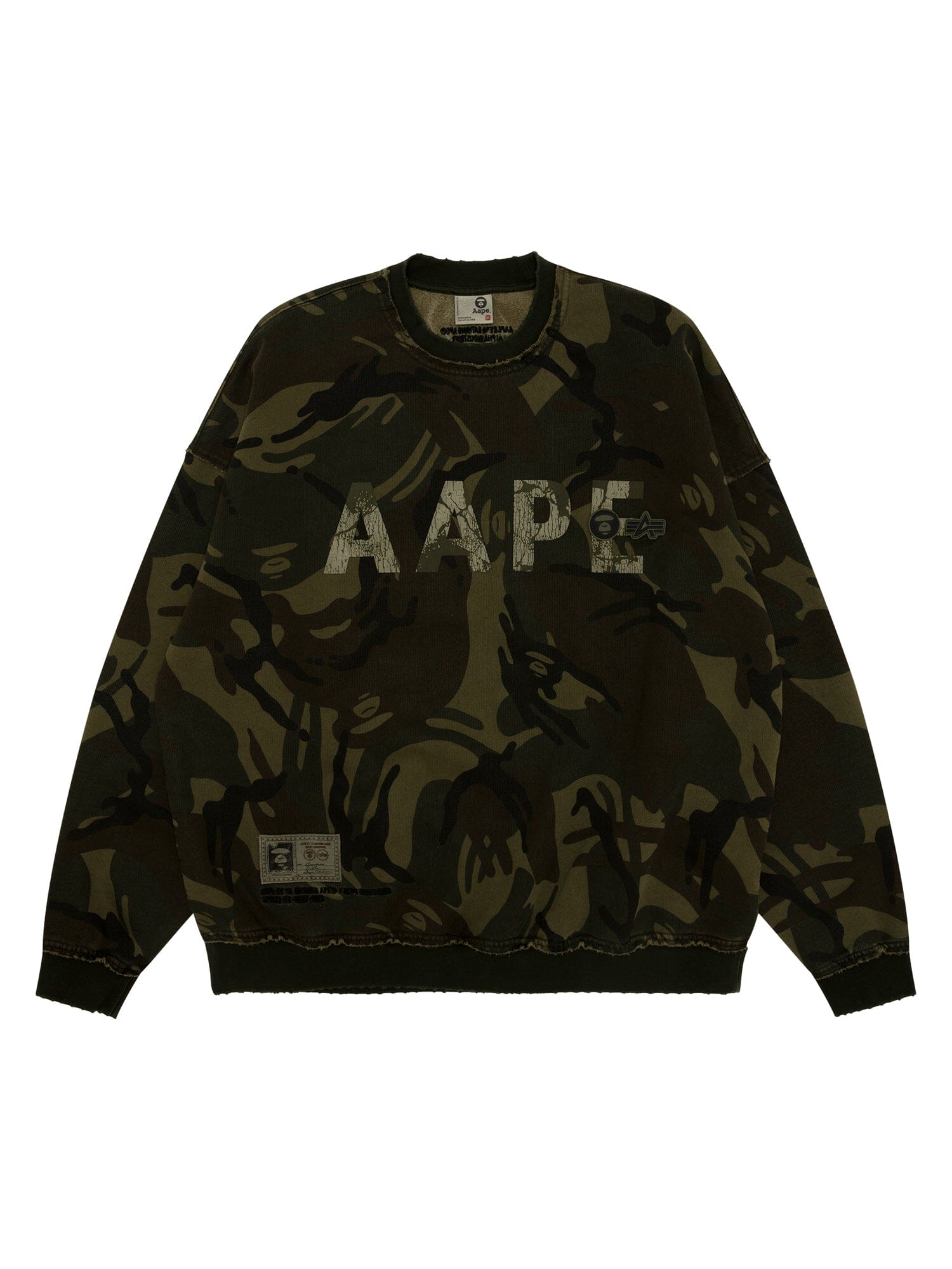 AAPE X ALPHA CAMO CREWNECK SWEATSHIRT