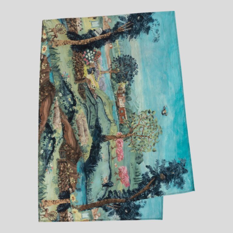 John Smedley – Unisex – 240 Mural – Pure Silk Scarf Vantage Blue – One