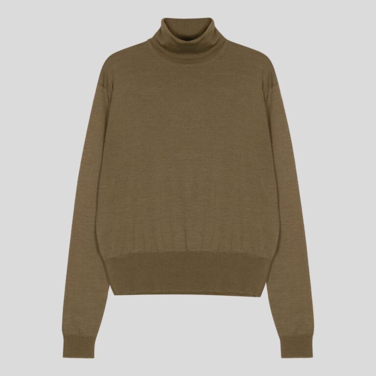John Smedley – Women's – Denise Jumper Sepia, S – Anglo Indian Gauze Roll Neck Jumper Sepia – S