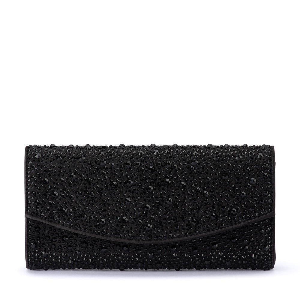 Black Emmy Crystal Trim Clutch