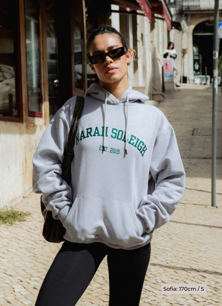 College Hoodie Organic Cotton – Grey Melange