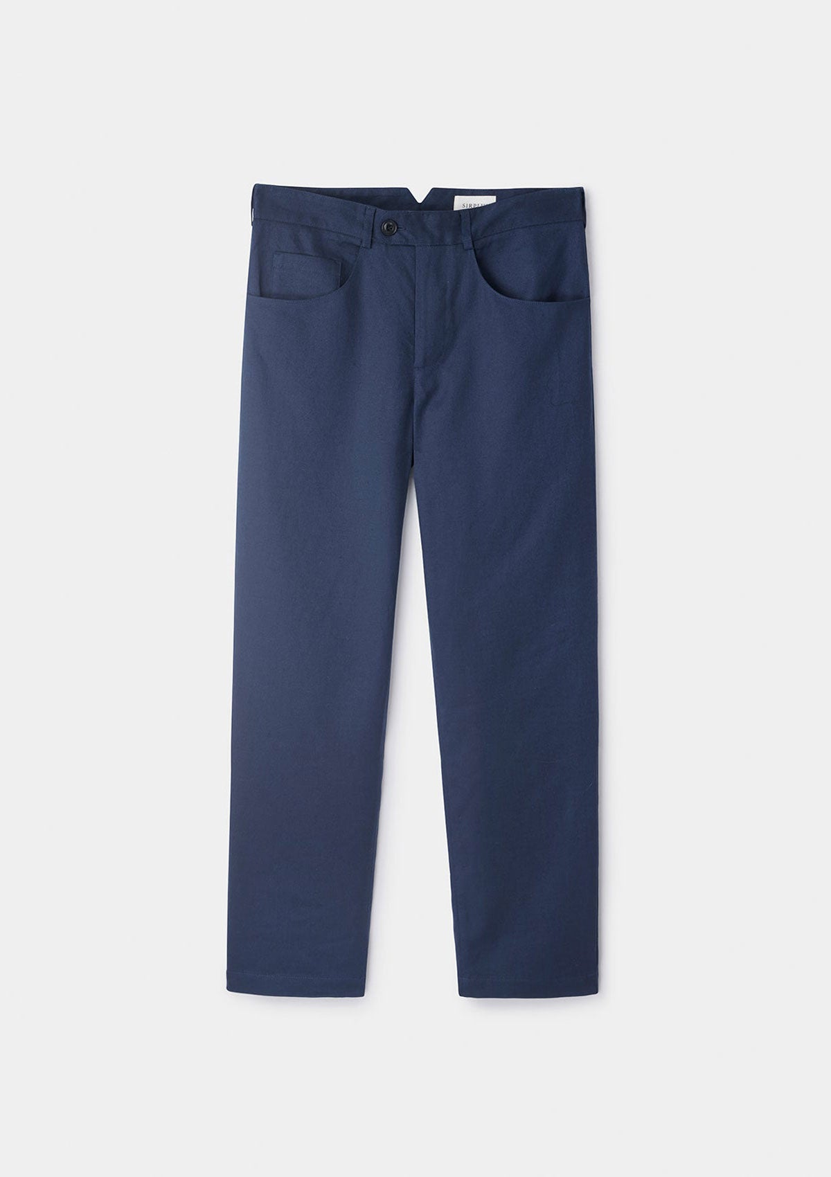 Navy Cotton Linen Casual Trousers