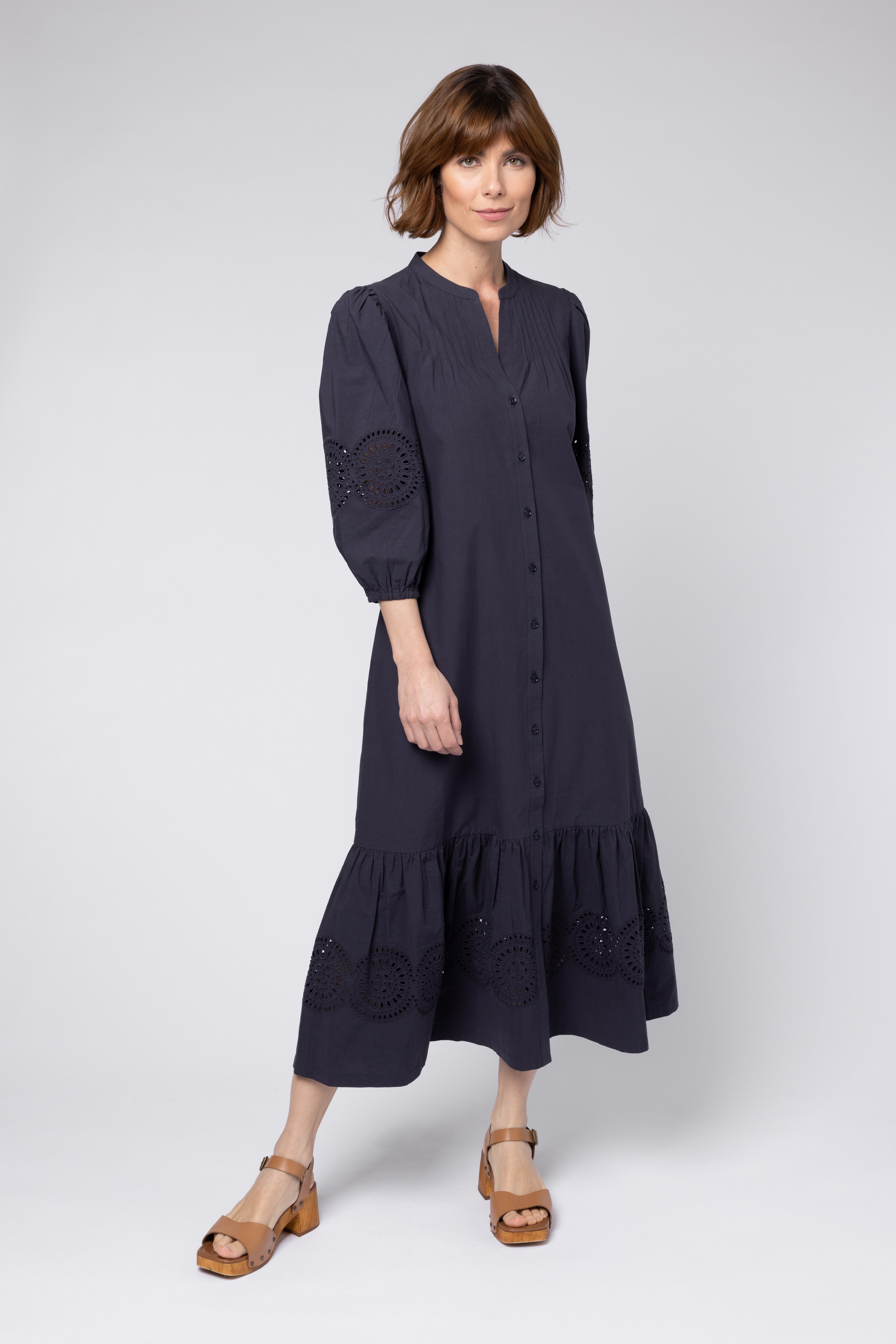 Beau Broderie Dress - Black
