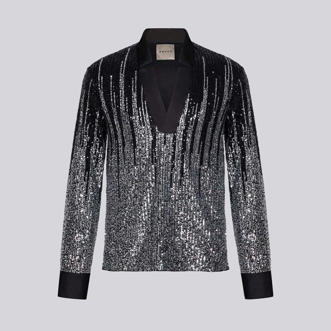 Star Neck Shirt Sequins