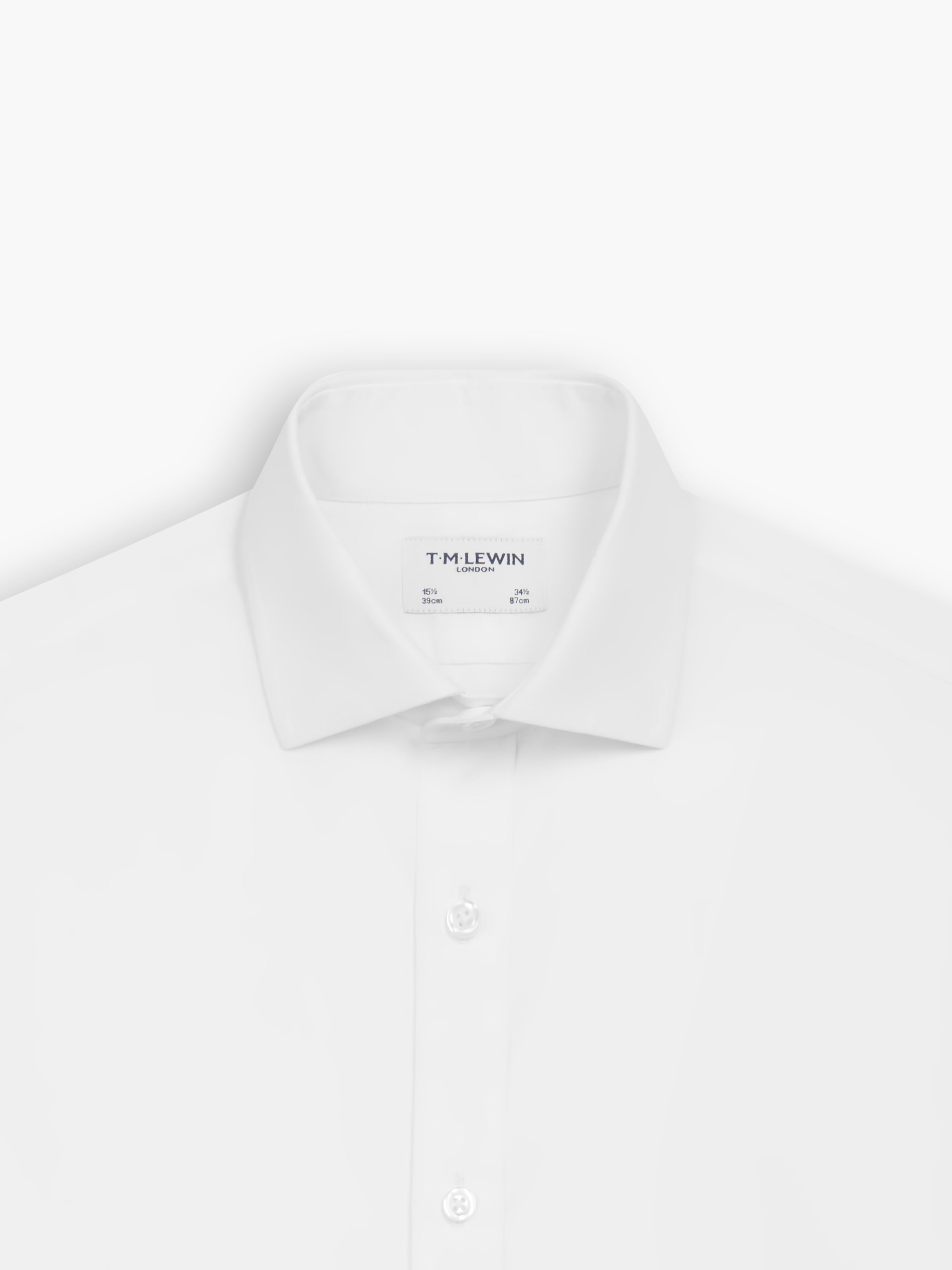 Non-Iron White Poplin Slim Fit Double Cuff Classic Collar Shirt