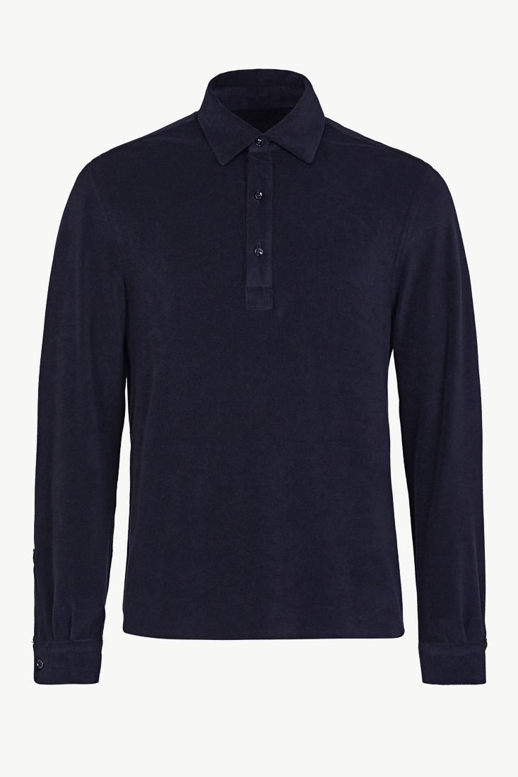 Enzo Long Sleeve Polo in Terrycloth - 52