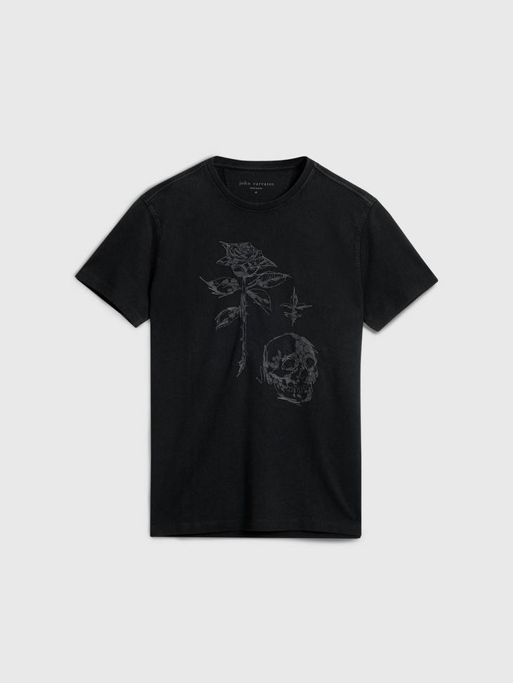 John Varvatos ROSE AND SKULL TEE